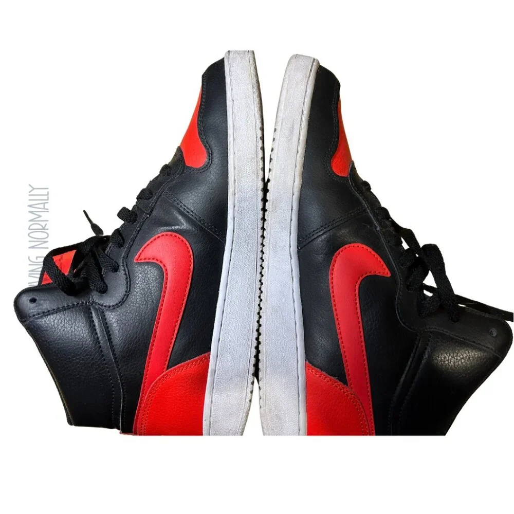 Nike Ebernon Mid 'Bred' 9.5 Red/Black